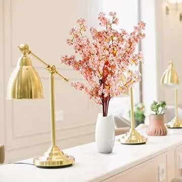 Sggvecsy Cherry Flower Branches Plum Blossom Artificial Flowers Branches 39 Inch Branches Flowers Tree Stems for Home Wedding Party Decor (3 Pcs, Pink)