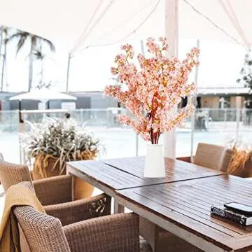 Sggvecsy Cherry Flower Branches Plum Blossom Artificial Flowers Branches 39 Inch Branches Flowers Tree Stems for Home Wedding Party Decor (3 Pcs, Pink)