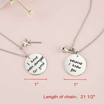 Melix Home Wicked the Musical Necklace Because I Knew You,I Have Been Changed for Good Gifts for Sis...