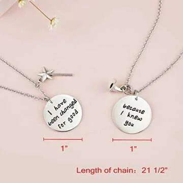 Melix Home Wicked the Musical Necklace Because I Knew You,I Have Been Changed for Good Gifts for Sis...