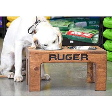 Elevated Dog Feeder and Storage Box - Elevated Dog Bowl - Rustic Dog Bowl Stand - Raised Dog Bowl - Raised Dog Feeder - Pet Bowl Stand