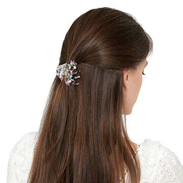 Hair Claw Clips for Women Girls, Funtopia 6 Pack 2.2 Inch Tortoise Barrettes Acrylic Hair Jaw Clips Clamp Celluloid Leopard Print Hair Clips for Thin Hair (Medium Size, Assorted Color)