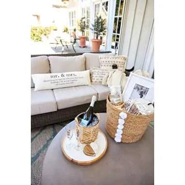 Mud Pie Wood and Marble Heart Coasters, Natural/White, 4.25" x 3.85"