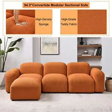 GNIXUU Modular Sectional Sofa | Convertible L-Shaped Couch