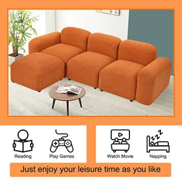 GNIXUU Modular Sectional Sofa | Convertible L-Shaped Couch