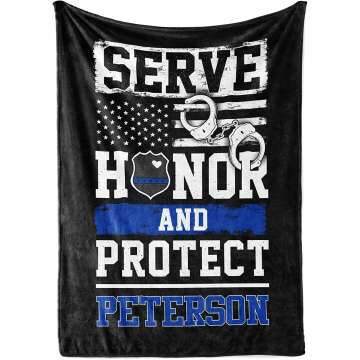 Personalized Police Officer Blanket with Name
