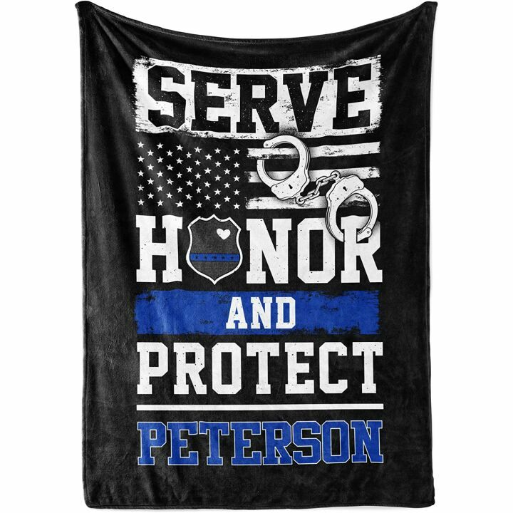Personalized Police Officer Blanket with Name