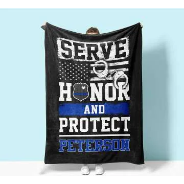Personalized Police Officer Blanket with Name