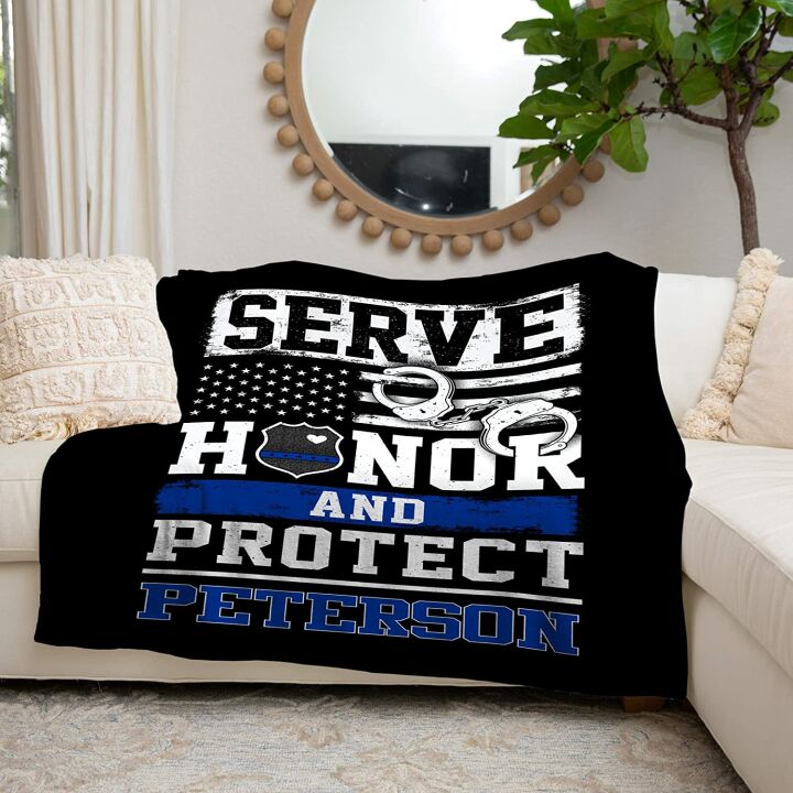 Personalized Police Officer Blanket with Name