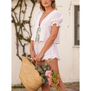 Bowanadacles Women 2 Piece Y2k Plaid Pajamas Set