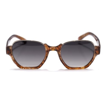 Blackburn Trendy Half-Rim Sunglasses - Italian Crafted Unisex UV400 Protection