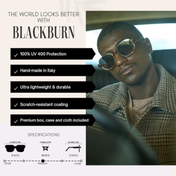 Stylish Blackburn Half-Rim Sunglasses with UV Protection