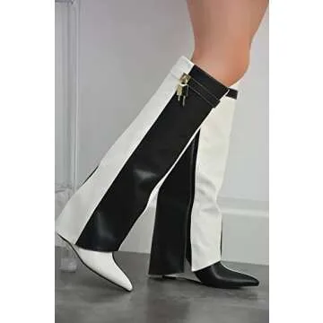 Cape Robbin Women's Wedge Boots Stylish Knee High Design