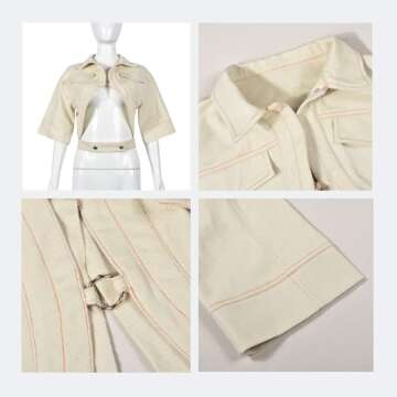 LEOROO Casual Cropped Jacket for Fashion-Forward Women