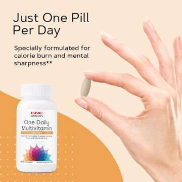 GNC Women's One Daily Multivitamin - Energy & Metabolism| Supports Increased Energy, Performance, Focus, Metabolism, and Cardiovascular Health | Daily Supplement for Women| 60 Caplets