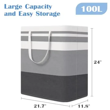 BlissTotes Collapsible Waterproof Laundry Basket Set