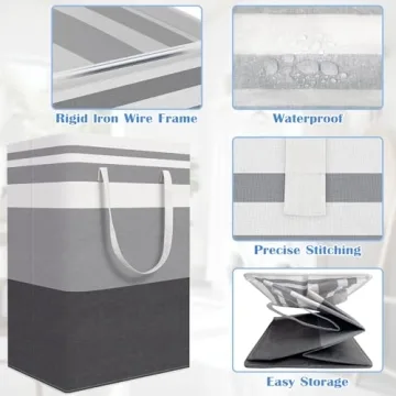 BlissTotes Collapsible Waterproof Laundry Basket Set