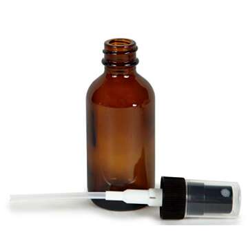 Vivaplex, Amber, 4 oz Glass Bottles, with Black Fine Mist Sprayers - 2 pack