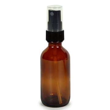 Vivaplex, Amber, 4 oz Glass Bottles, with Black Fine Mist Sprayers - 2 pack