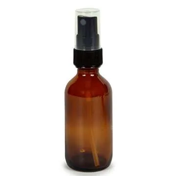 Vivaplex, Amber, 4 oz Glass Bottles, with Black Fine Mist Sprayers - 2 pack