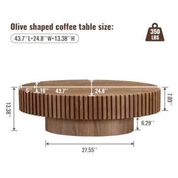 Stylish LKTART Oval Drum Coffee Table for Modern Homes
