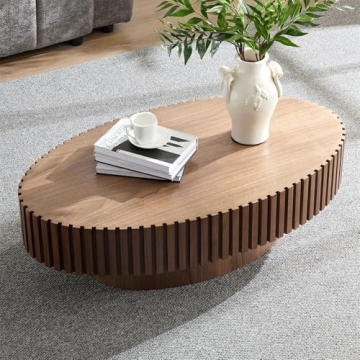 Stylish LKTART Oval Drum Coffee Table for Modern Homes