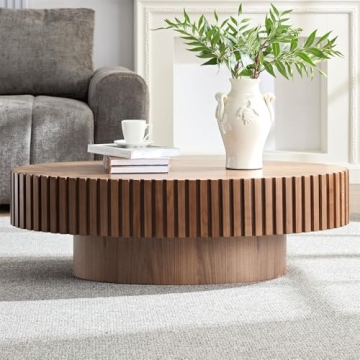 Stylish LKTART Oval Drum Coffee Table for Modern Homes