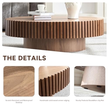 Stylish LKTART Oval Drum Coffee Table for Modern Homes
