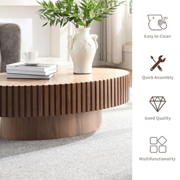 Stylish LKTART Oval Drum Coffee Table for Modern Homes