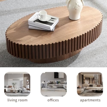 Stylish LKTART Oval Drum Coffee Table for Modern Homes