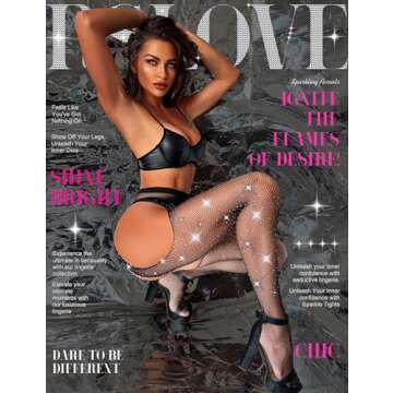 RSLOVE Rhinestone High Waist Tights - Sexy Fishnet Pantyhose for Women