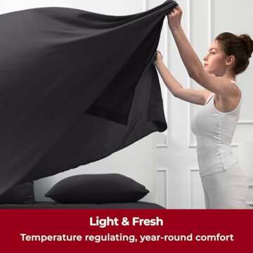 Mellanni Twin XL Sheets Set - 3 PC Iconic Collection Bedding - Hotel Luxury, Extra Soft, Cooling Bed Sheets - Wrinkle, Fade, Stain Resistant (Twin Extra Long, Black)