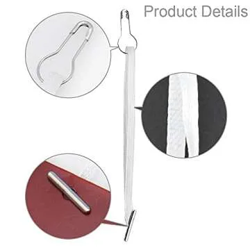 4.5" 500Pcs Hang Tag Fasteners Silks and Satin Strings Safety Pin and Barb Easy and Fast to Attach(White)