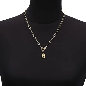 Elegant Gold Layered Paperclip Necklace with Initial Pendant