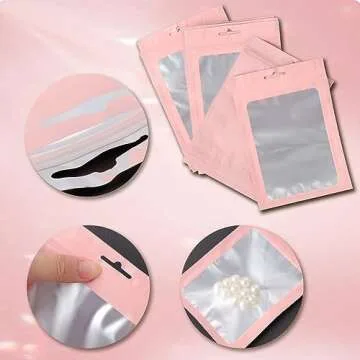 620Pcs Thank You Business Cards Stickers Set Gold Foil Include 100 Thank You Business Card 500 Thank You for Supporting My Small Business Stickers 20 Resealable Packaging Bags Suitable Owners (Pink)