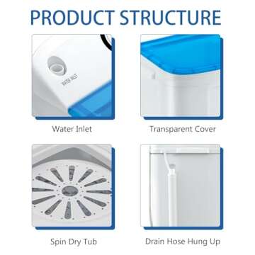 DOGHLY Double Tub Washing Machine - Compact Laundry Solution for Apartments & Camping