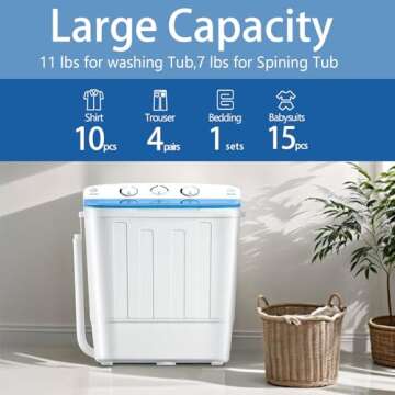 DOGHLY Double Tub Portable Washer and Spin Dryer 18lbs