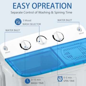 DOGHLY Double Tub Portable Washer and Spin Dryer 18lbs