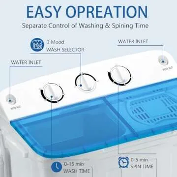 DOGHLY Double Tub Portable Washer and Spin Dryer 18lbs