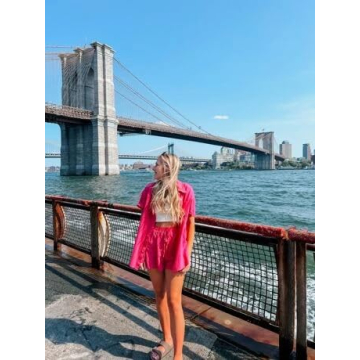 Mundoven Women’s 2 Piece Linen Shorts Set for Summer