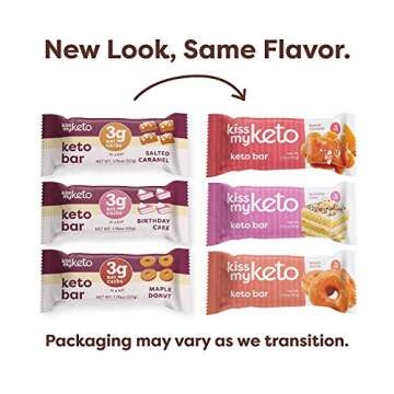 Kiss My Keto Bars Low Carb Bars (3g Net Carbs) - White Chocolate Variety, 12 Pack - Keto Protein Bars Low Carb Low Sugar | Keto Snack Bars with MCT Oils, Fiber, No Added Sugar