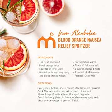 Munchkin® Milkmakers® Prenatal Drink Mix for Morning Sickness & Nausea Relief + Immune Support, Blood Orange, 14 Count