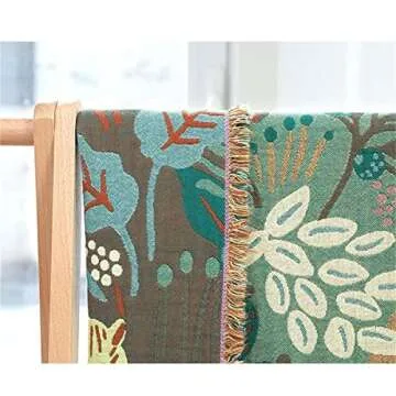 MSGKV 100% Cotton Throw Blanket for Couch Bed Sofa, Cotton Quilt Coverlet Reversible Mudcloth Throws, Soft Cozy Farmhouse Blankets 60''x 80'' Tiger Print Blanket for All Seasons