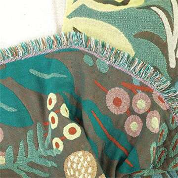 MSGKV 100% Cotton Throw Blanket for Couch Bed Sofa, Cotton Quilt Coverlet Reversible Mudcloth Throws, Soft Cozy Farmhouse Blankets 60''x 80'' Tiger Print Blanket for All Seasons