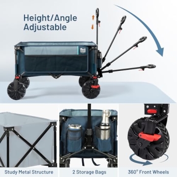 Timber Ridge Folding Cart with Brakes for Camping