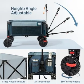 Timber Ridge Folding Cart with Brakes for Camping