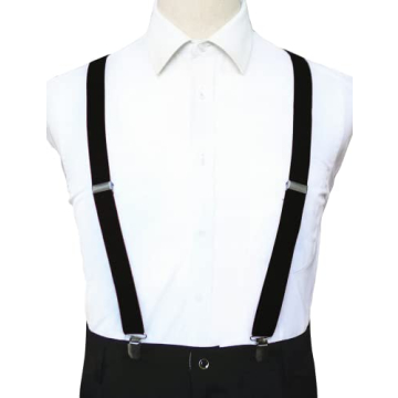 JEMYGINS Adjustable Black Suspenders for Men - 3 Clips
