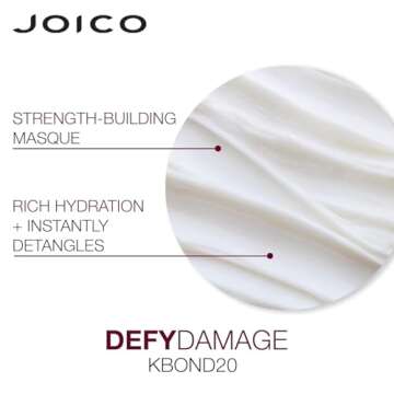 Joico Defy Damage KBOND20 Power Masque | For Stronger, Hydrated Hair | Color-Safe | Rebuild & Protect Bonds | Paraben-Free | Animal-Test Free Formula | 5.1 Fl Oz