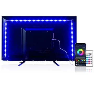 PANGTON VILLA Led Strip Lights 8.2ft for 40-60in TV, USB LED TV Backlight Kit with Remote - 16 Color...