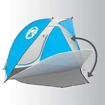 Coleman Beach Shade Canopy Tent, Lightweight & Portable Beach Shade Sets Up in 5 Minutes, UPF 50+ Su...